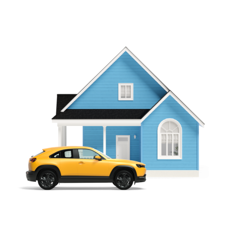 automobile et maison